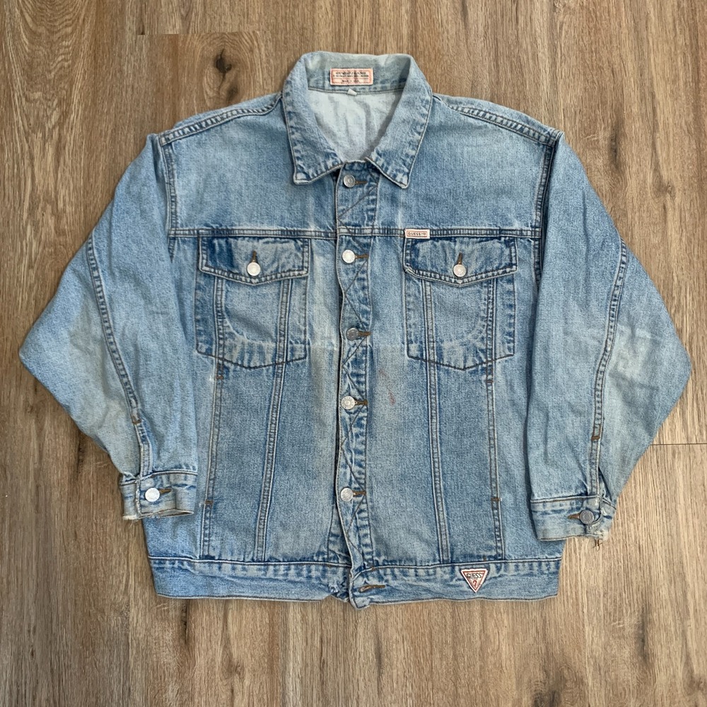 Vintage 80s Guess Georges Marciano Trucker Denim Jacket - USA Made - Size S